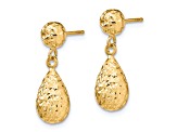 10k Yellow Gold Diamond-Cut Post Dangle Earrings