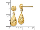 10k Yellow Gold Diamond-Cut Post Dangle Earrings