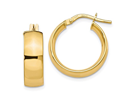 10k Yellow Gold 20mm x 2mm Polished Hoop Earrings