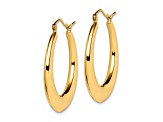 10K Yellow Gold 22mm x 3mm Polished Lightweight Classic Earrings
