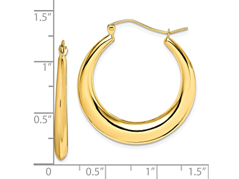 10K Yellow Gold 22mm x 3mm Polished Lightweight Classic Earrings