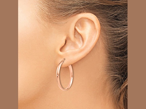 10k Rose Gold Polished Hoop Earrings