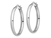 10k White Gold 29mm x 3mm Polished Hoop Earrings