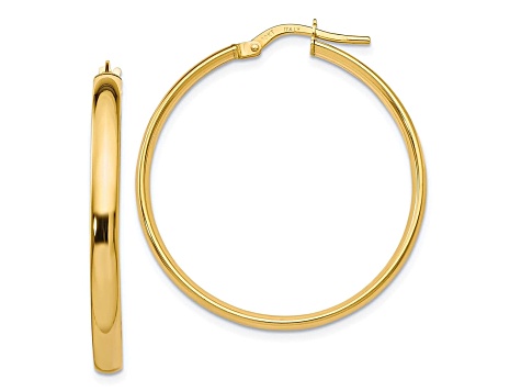 10k Yellow Gold32mm x 3mm  Polished Hoop Earrings