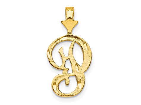 10k Yellow Gold initial P Charm