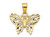 10k Yellow Gold Diamond-Cut Butterfly Charm