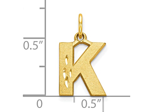 10k Yellow Gold initial K Charm