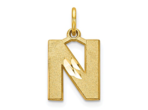 10k Yellow Gold initial N Charm