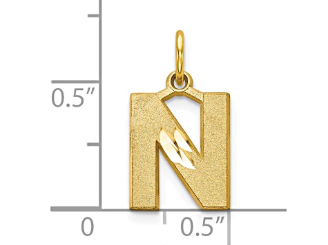 10k Yellow Gold initial N Charm