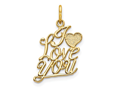 10k Yellow Gold I Love You Charm