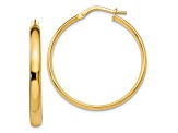 10k Yellow Gold 27.5mm x 3mm Polished Hoop Earrings