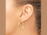 10k Yellow Gold 27.5mm x 3mm Polished Hoop Earrings