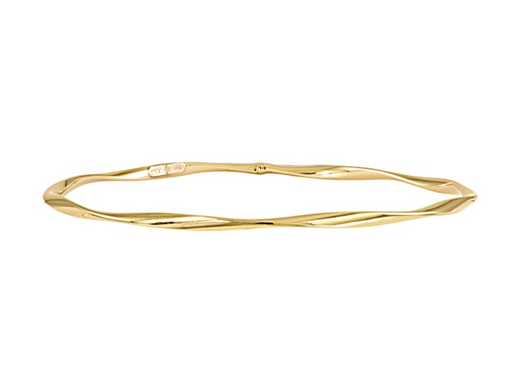 10k Yellow Gold Slip-On Bangle Bracelet 7 inches
