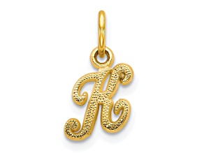 10k Yellow Gold initial K Charm