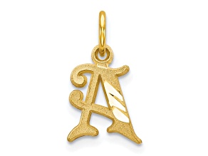 10k Yellow Gold initial A Charm