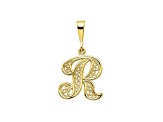 10k Yellow Gold Script initial R Charm - BGV694 | JTV