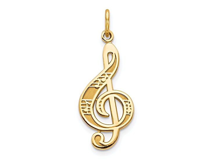 10k Yellow Gold Treble Clef Charm
