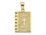 10k Yellow Gold & Rhodium Holy Bible Charm