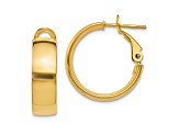 10k Yellow Gold 15mm x 5mm Polished Hoop Earrings