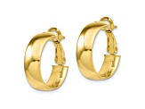 10k Yellow Gold 15mm x 5mm Polished Hoop Earrings