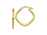 10k Yellow Gold 23.75mm x 2.25mm Polished Square Hoop Earrings