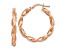 10k Rose Gold 25mm x 3.25mm Polished Twisted Hoop Earrings
