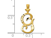 10k Yellow Gold initial G Charm