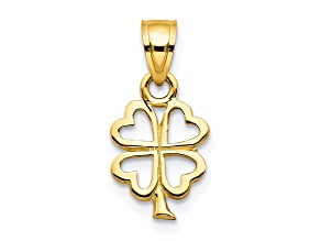 10k Yellow Gold Four Leaf Clover Charm