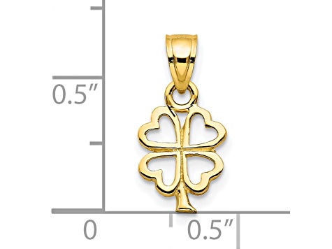 10k Yellow Gold Four Leaf Clover Charm