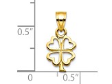 10k Yellow Gold Four Leaf Clover Charm