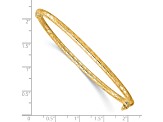 10K Yellow Gold Polished and Textured Hinged Bangle