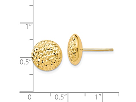 10k Yellow Gold Diamond-Cut Post Earrings