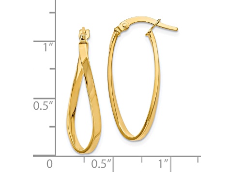10k Yellow Gold Twist Hoop Earrings