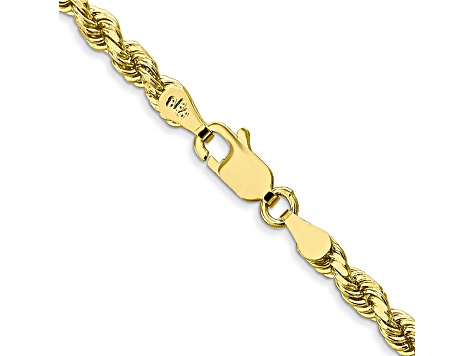 10k Yellow Gold 3.5mm Diamond Cut Rope Chain