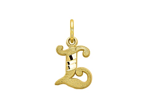 10k Yellow Gold initial L Charm