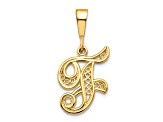 10k Yellow Gold Script initial F Charm