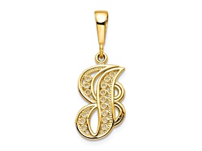 10k Yellow Gold Script initial J Charm
