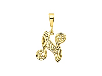 Picture of 10k Yellow Gold Script initial N Charm