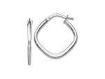 10k White Gold Polished Square Hoop Earrings