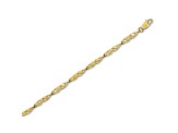 10k Yellow Gold Solid Polished Open Back Flower & Leaf Bracelet