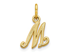 10k Yellow Gold initial M Charm