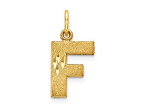 10k Yellow Gold initial F Charm