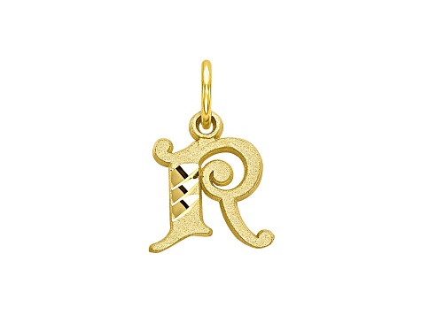 10k Yellow Gold initial R Charm