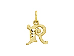 10k Yellow Gold initial R Charm