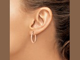 10k Rose Gold 23mm x 8mm Polished Hinged Hoop Earrings