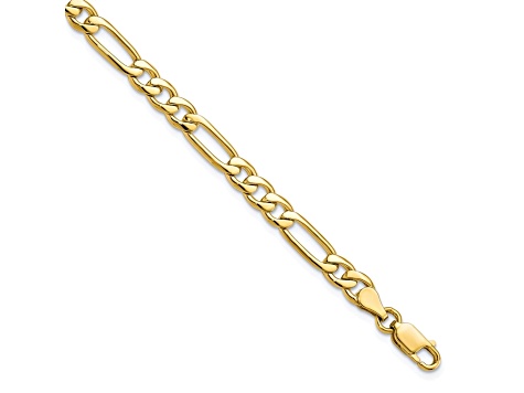 10k Yellow Gold 5.25mm 8 inch Figaro Polished Link Bracelet