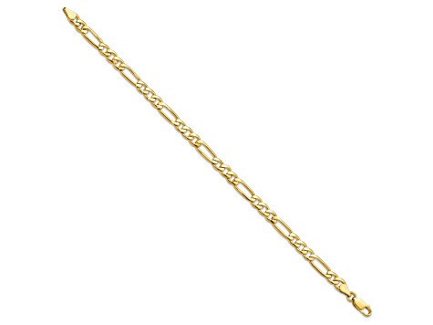 10k Yellow Gold 5.25mm 8 inch Figaro Polished Link Bracelet