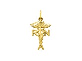 10k Yellow Gold Solid Registered Nurse Charm