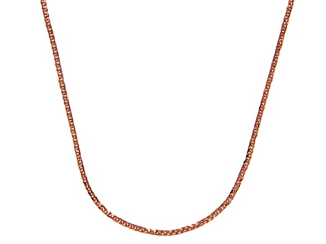 14k Rose Gold Square Spiga Link Chain Necklace 18 inch 1mm