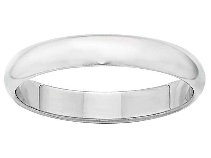 14k White Gold 4mm Half-Round Band Ring